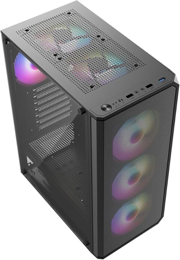 ASC Ryzen Gaming PC - AMD Ryzen 5 4500, Radeon RX580 8GB Graphics Card, 16GB RAM, 256GB SSD, 1TB HDD, 500W 80+ PSU, Wi-Fi, Windows 11, Black 6 Fan RGB Gaming Case - Image 3