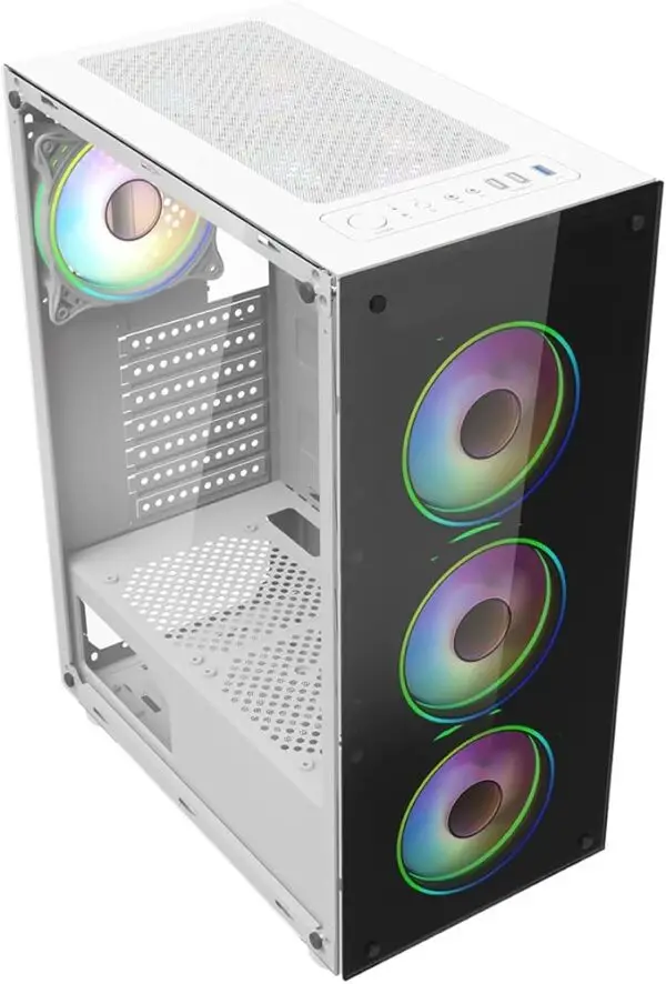 ASC Ryzen Gaming PC - AMD Ryzen 5 4500, GTX1650 4GB Graphics Card, 16GB RAM, 256GB SSD, 1TB HDD, 500W 80+ PSU, Wi-Fi, Windows 11, White 6 Fan RGB Gaming Case 22" Monitor Bundle - Image 2