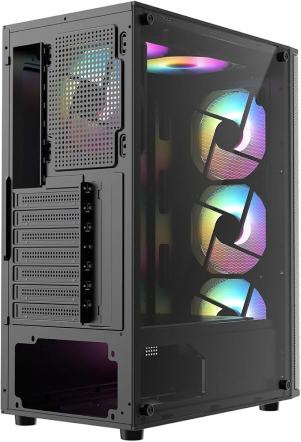 ASC Ryzen Gaming PC - AMD Ryzen 5 4500, Radeon RX580 8GB Graphics Card, 16GB RAM, 256GB SSD, 1TB HDD, 500W 80+ PSU, Wi-Fi, Windows 11, Black 6 Fan RGB Gaming Case - Image 4