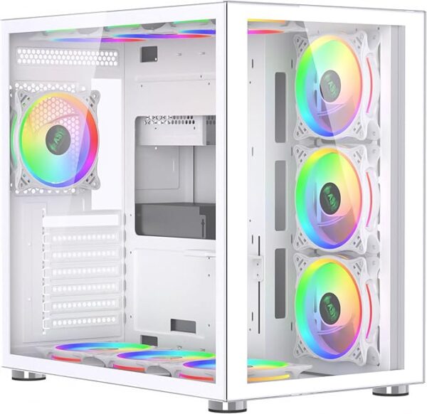 ASC Intel Core i7 Gaming Tower , White 10 Fan RGB Gaming Case - Image 4