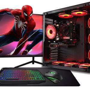 ASC Intel Core i7 Gaming Tower • GT730 2GB Graphics Card • 16GB RAM • 512GB SSD+1TB HDD • 500W 80+ PSU • Black 9 Fan RGB Gaming Case • WIFI • Windows 11 • 22" Monitor Bundle