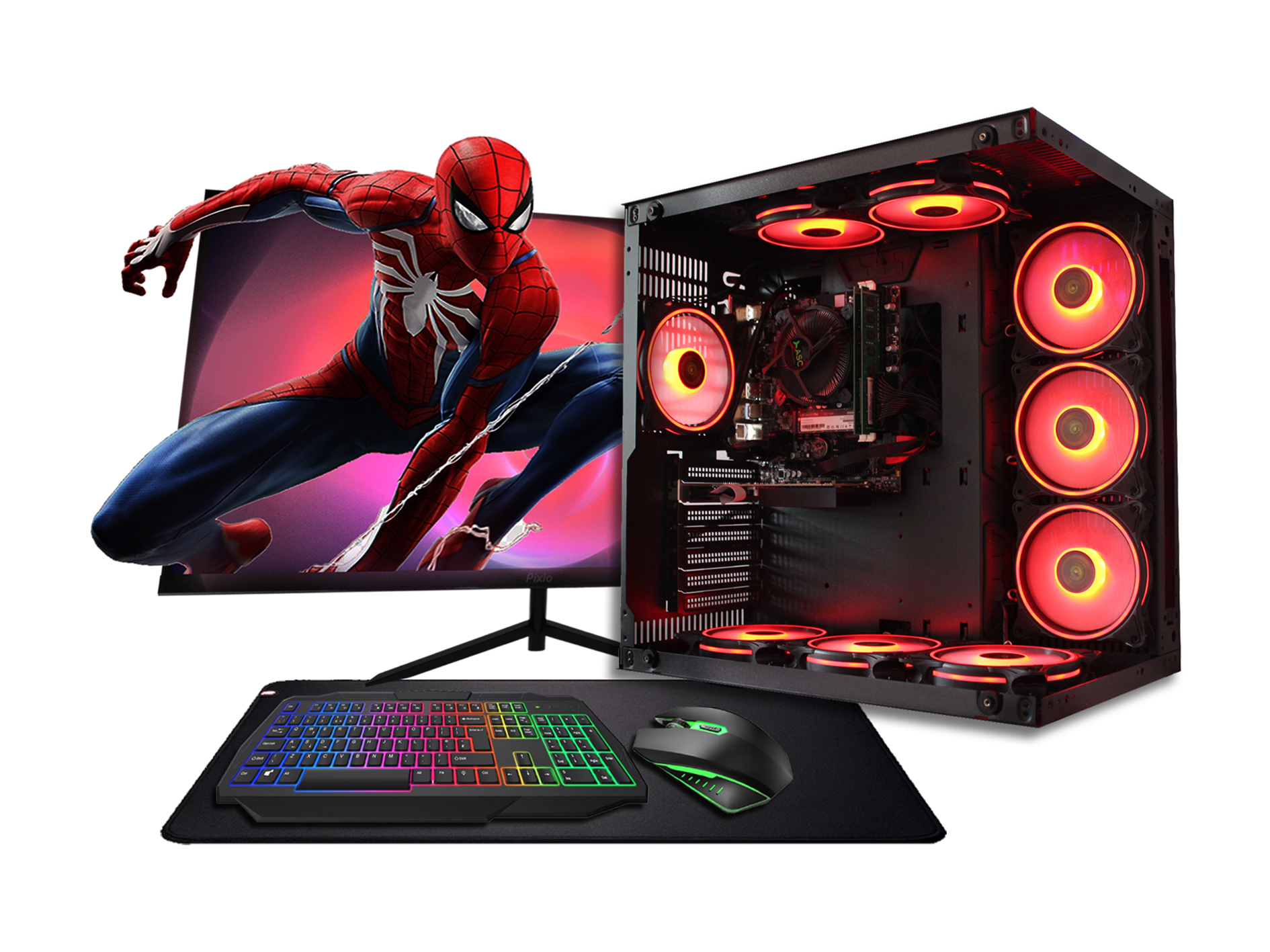 ASC Intel Core i7 Gaming Tower • GT730 2GB Graphics Card • 16GB RAM • 512GB SSD+1TB HDD • 500W 80+ PSU • Black 9 Fan RGB Gaming Case • WIFI • Windows 11 • 22" Monitor Bundle 1 ASC Intel Core i7 Gaming Tower • GT730 2GB Graphics Card • 16GB RAM • 512GB SSD+1TB HDD • 500W 80+ PSU • Black 9 Fan RGB Gaming Case • WIFI • Windows 11 • 22" Monitor Bundle