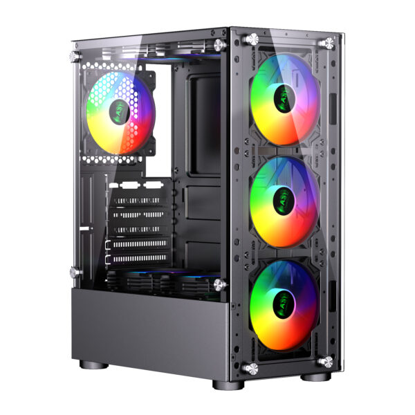 Gaming PC Tower: Intel Core i7, 8GB RAM, 1TB+256GB SSD, GT730 2GB, Windows 11, 6 Fan RGB Case - Image 3