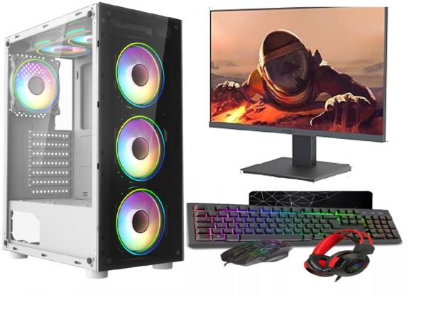 Gaming PC Bundle: Intel Core i7, 8GB RAM, 1TB+256GB SSD, GT1030 2GB, 22" Monitor, Windows 11, 6 Fan RGB Case - Image 2