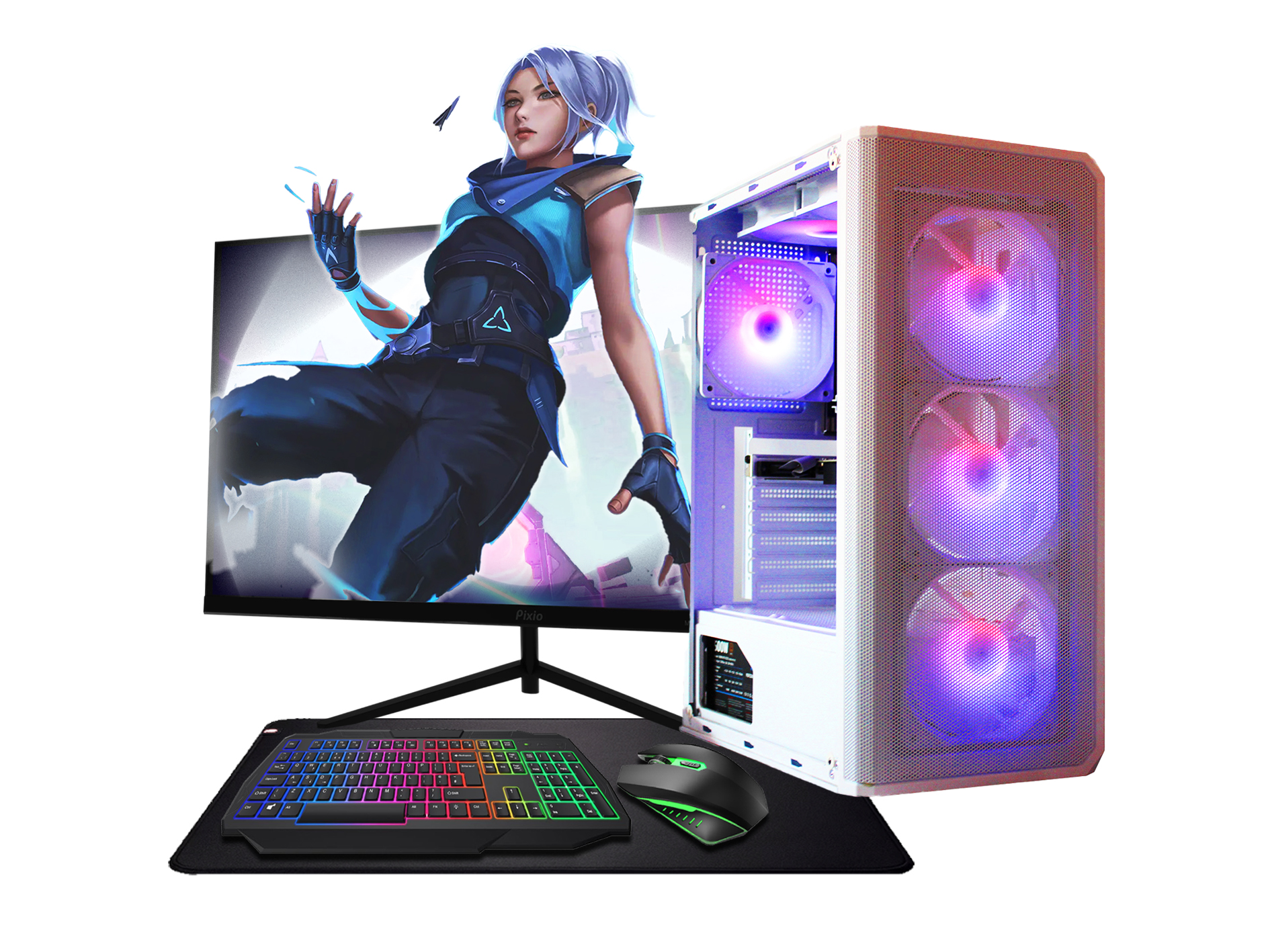 Gaming PC Bundle: i7-3770 - 16GB RAM - GT730 2GB - 256GB SSD+1TB HDD - 6 Fans RGB CASE - 22" Monitor - WINDOWS 11 1 Gaming PC Bundle: i7-3770 - 16GB RAM - GT730 2GB - 256GB SSD+1TB HDD - 6 Fans RGB CASE - 22" Monitor - WINDOWS 11